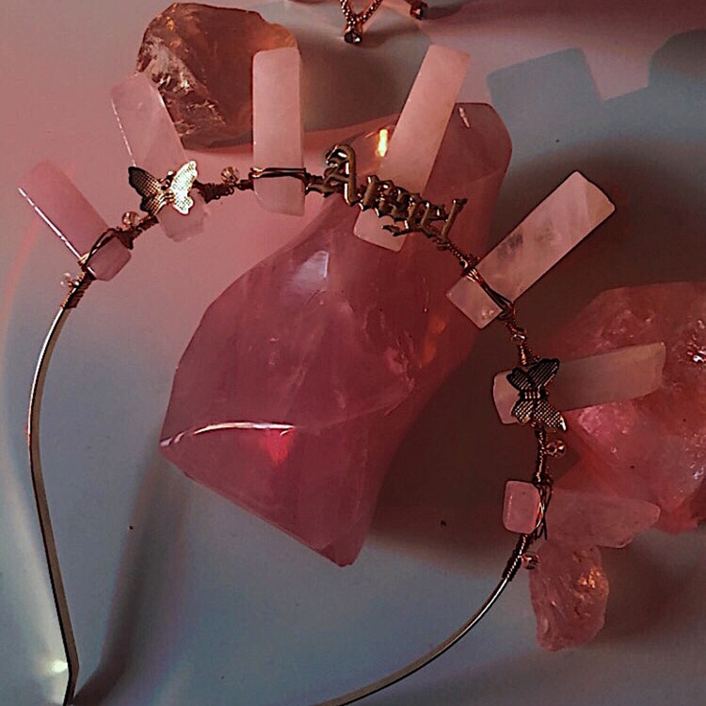 ANGEL rose quartz crown 🥀